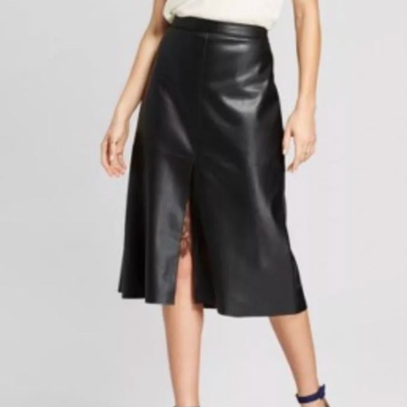 Who What Wear Dresses & Skirts - Who what wear faux leather midi skirt lace